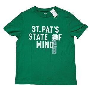 OLD NAVY *NEW* St Patrick's Day St Pat's State of Mind Green Tee Medium 8 Kids